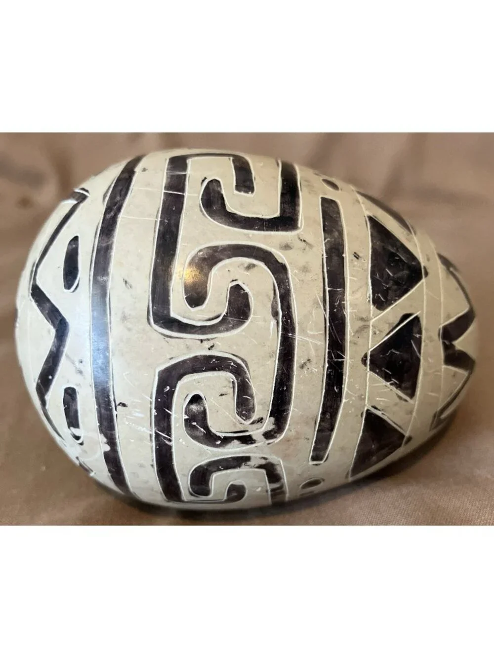 Lot Of 6 Stone/Marble Eggs 3” (4), 1 3/4” (2) Various Colors